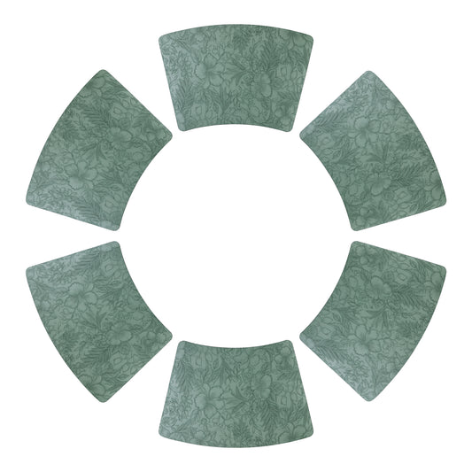 Set of 6 Placemats, Faux Leather Flowers for Kitchen Dining Table Decor 19*12in