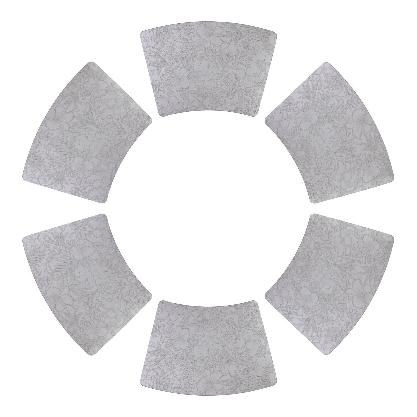 Set of 6 Placemats, Faux Leather Flowers for Kitchen Dining Table Decor 19*12in