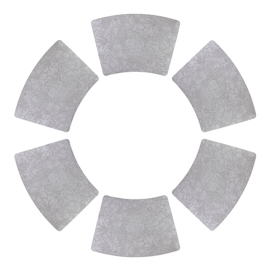 Set of 6 Placemats, Faux Leather Flowers for Kitchen Dining Table Decor 19*12in