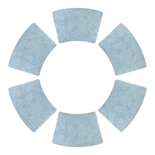 Set of 6 Placemats, Faux Leather Flowers for Kitchen Dining Table Decor 19*12in