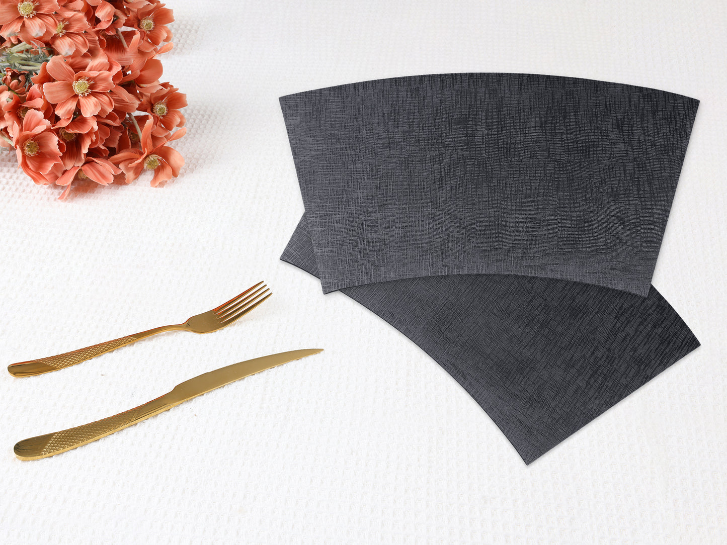 Placemats Set of 6 Faux Leather for Kitchen Dining Table Decor Washable Heat Resistant 20*12in