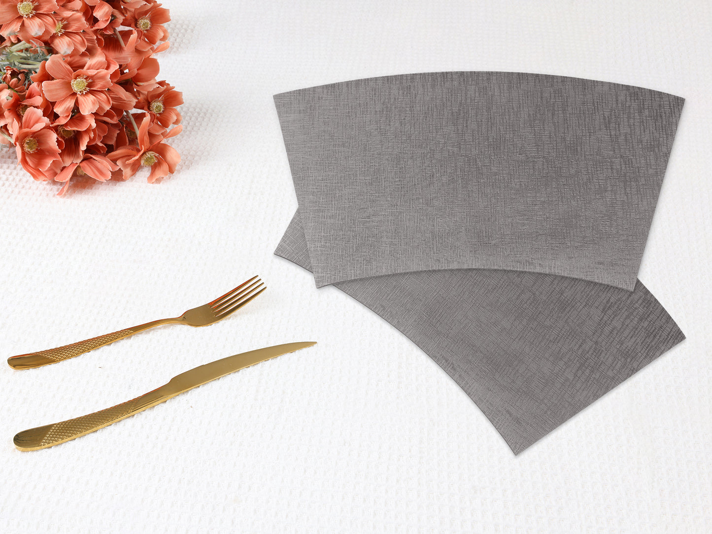 Placemats Set of 6 Faux Leather for Kitchen Dining Table Decor Washable Heat Resistant 20*12in