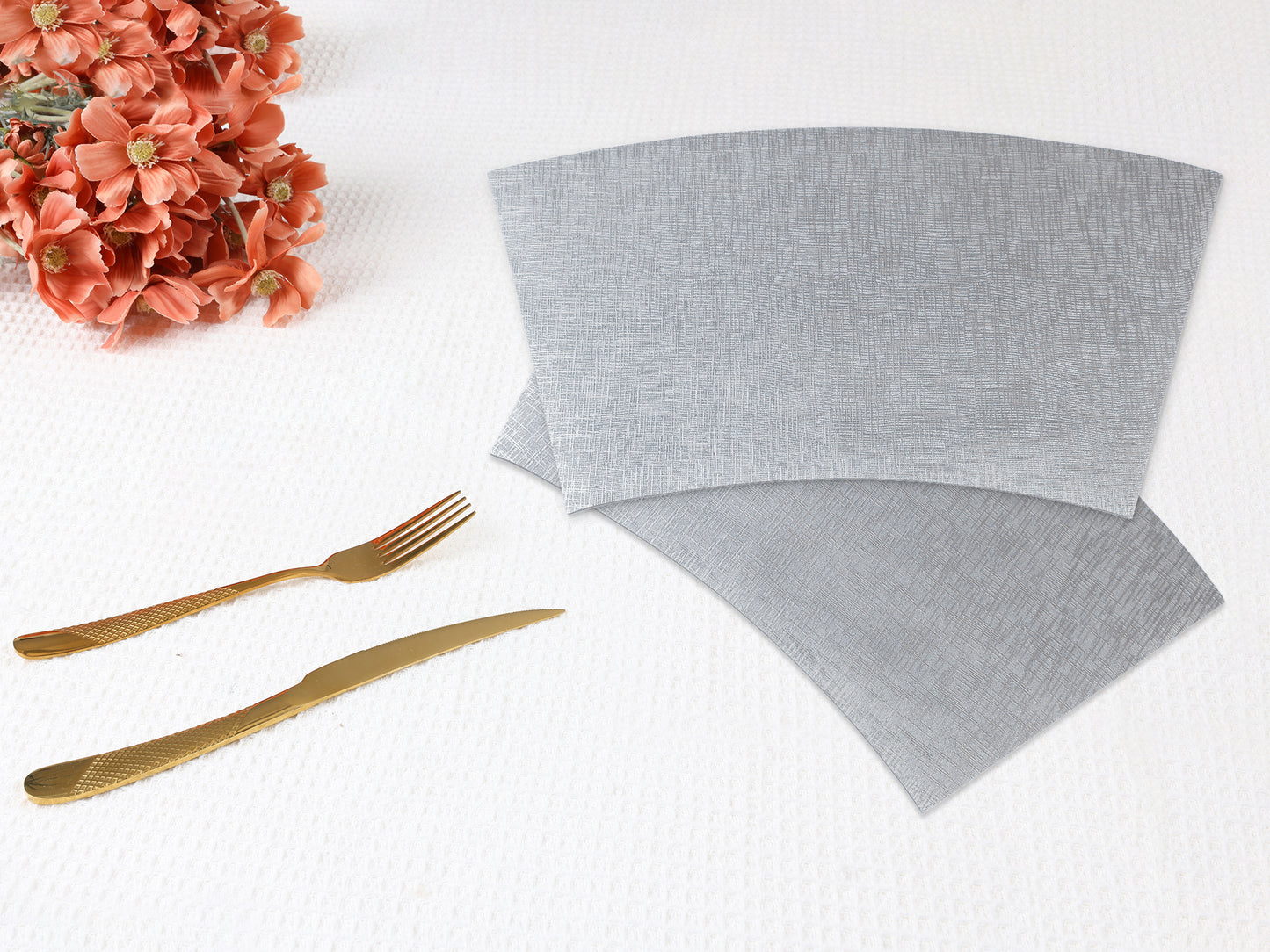 Placemats Set of 6 Faux Leather for Kitchen Dining Table Decor Washable Heat Resistant 20*12in