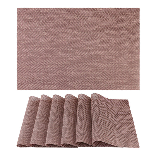 Placemats Set of 6 PVC for Kitchen Dining Table Decor Heat Resistant 18*12in