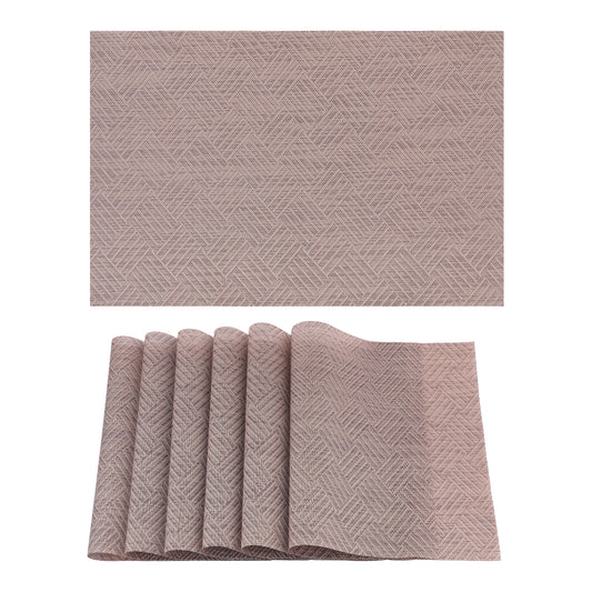 Placemats Set of 6 PVC for Kitchen Dining Table Decor Heat Resistant 18*12in