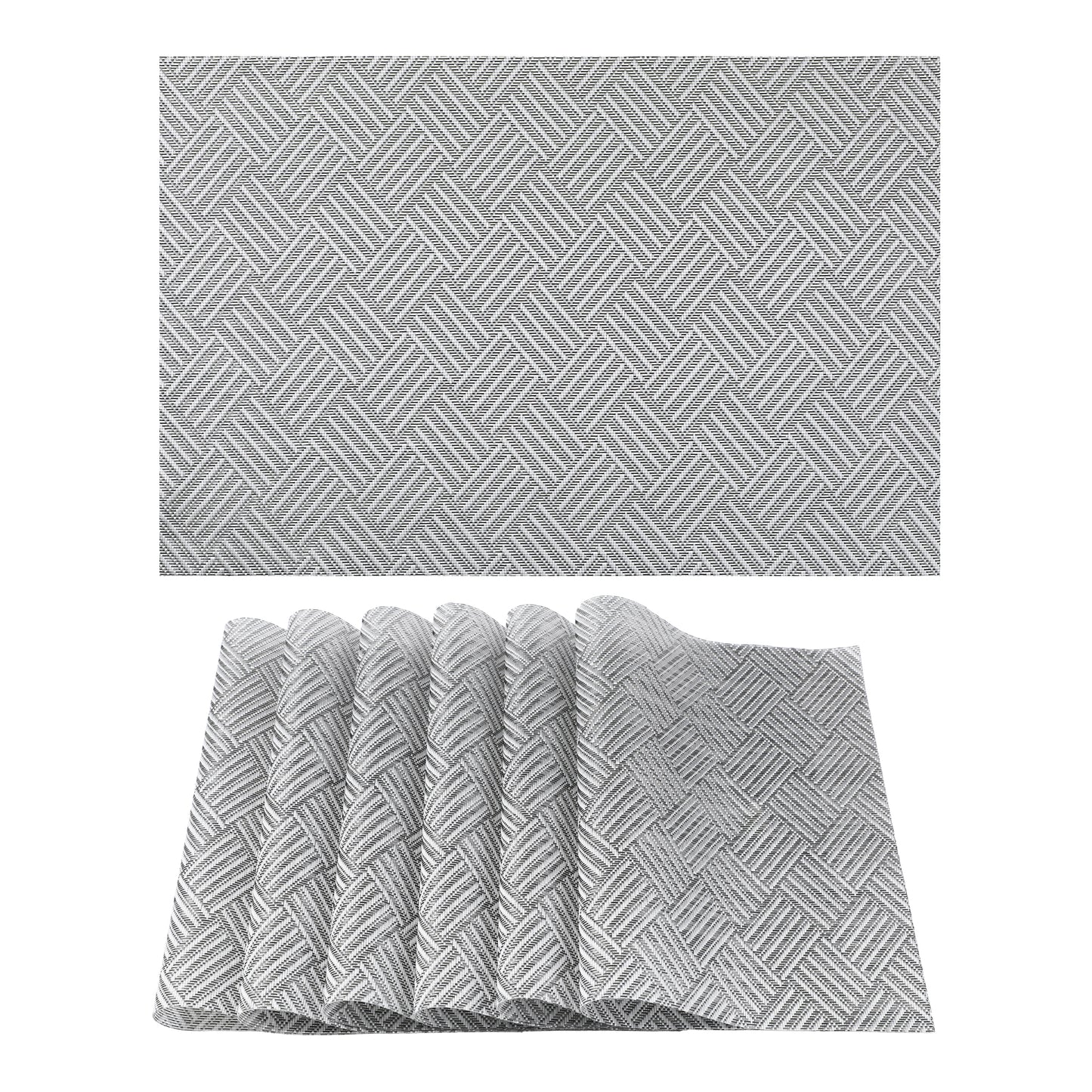 Placemats Set of 6 PVC for Kitchen Dining Table Decor Heat Resistant 18*12in
