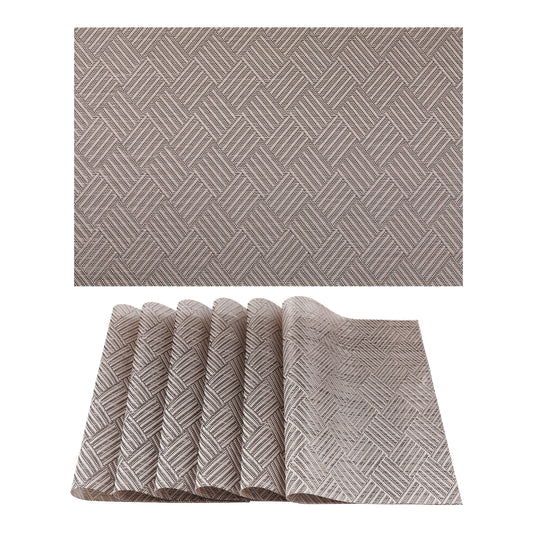Placemats Set of 6 PVC for Kitchen Dining Table Decor Heat Resistant 18*12in