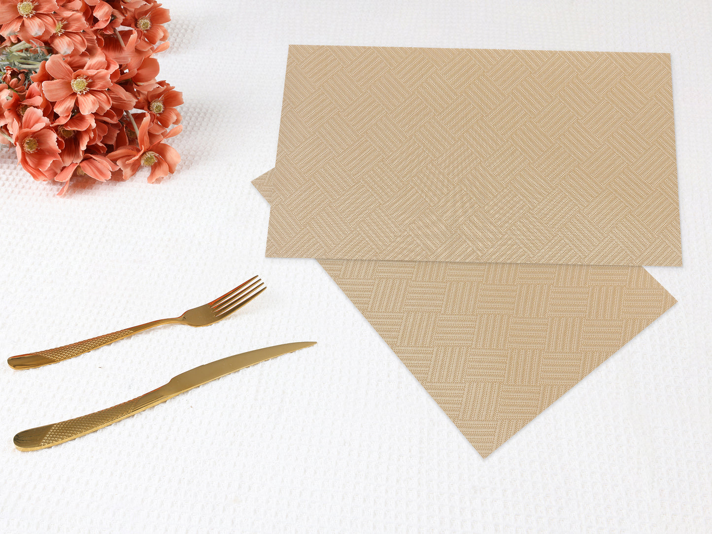 Placemats Set of 6 PVC for Kitchen Dining Table Decor Heat Resistant 18*12in
