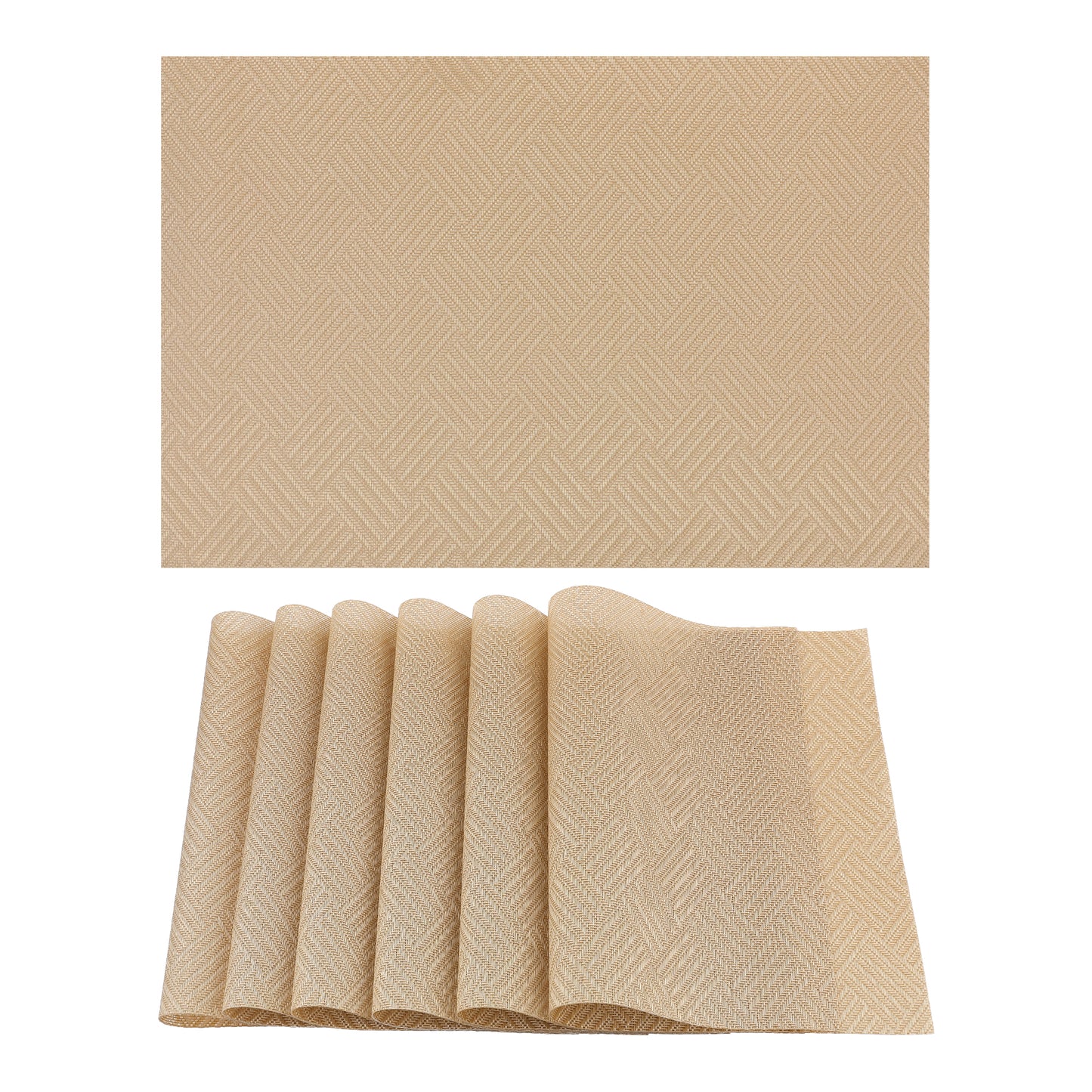 Placemats Set of 6 PVC for Kitchen Dining Table Decor Heat Resistant 18*12in
