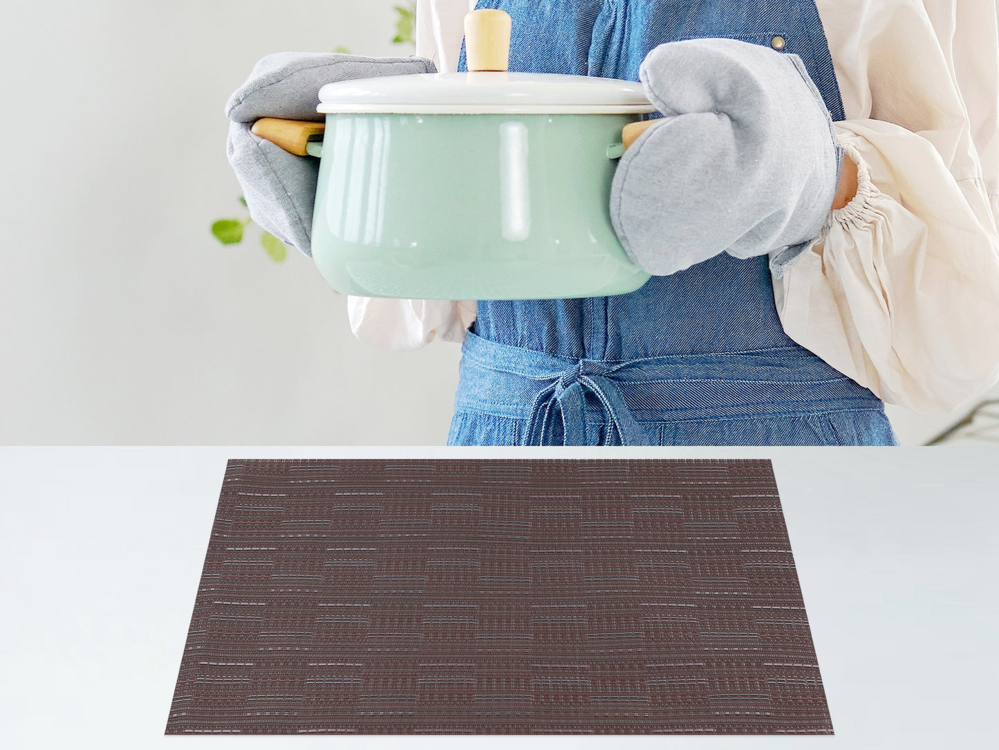Placemats Set of 8 PVC for Kitchen Dining Table Decor Heat Resistant Wipeable 18*12in