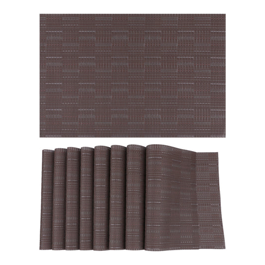 Placemats Set of 8 PVC for Kitchen Dining Table Decor Heat Resistant Wipeable 18*12in