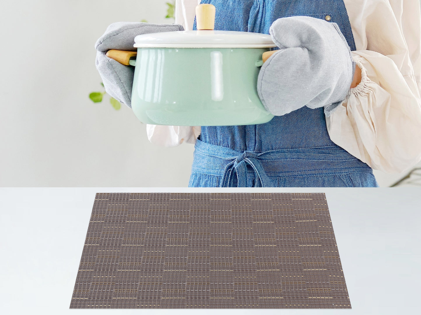 Placemats Set of 8 PVC for Kitchen Dining Table Decor Heat Resistant Wipeable 18*12in
