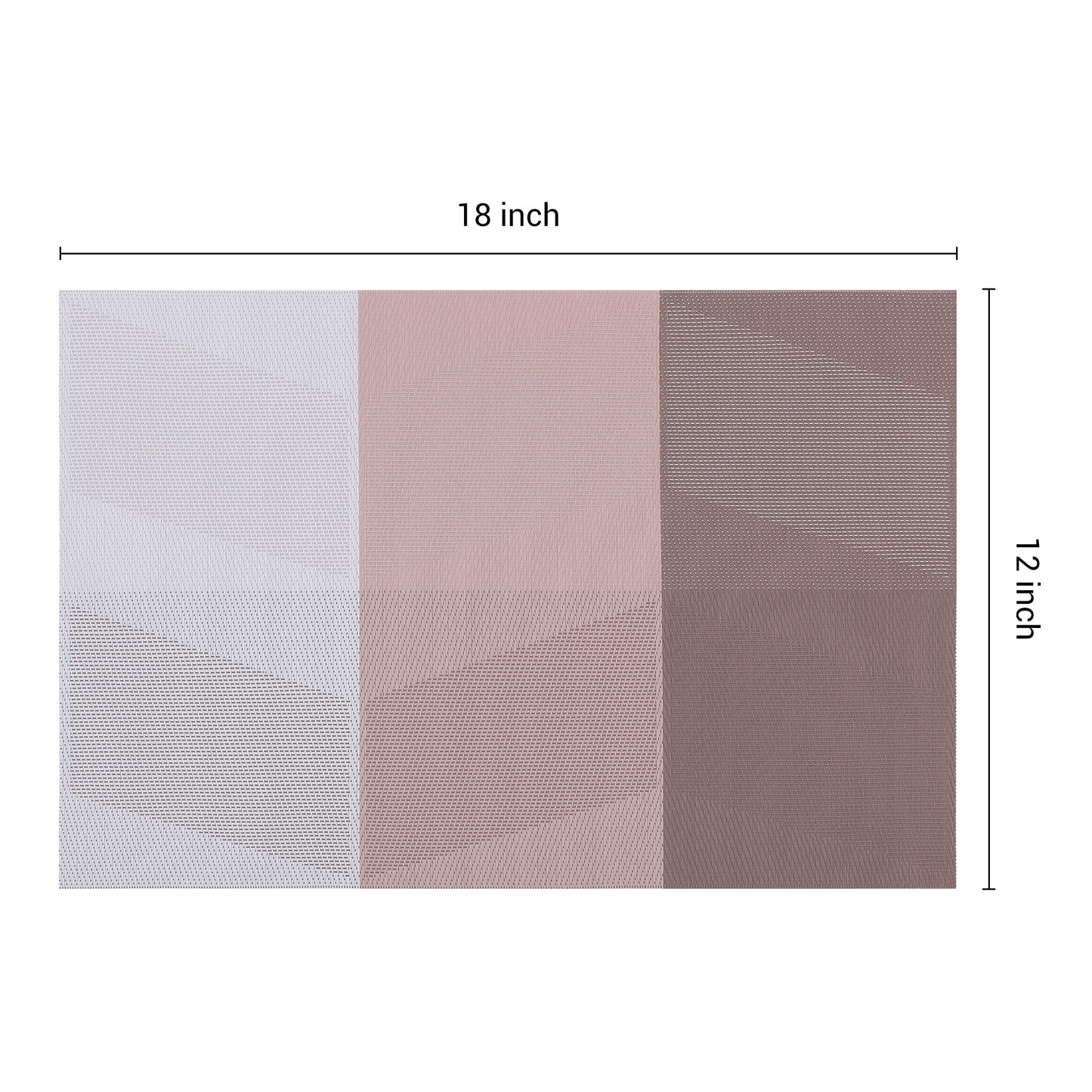 Set of 6 PVC Placemats for Kitchen Dining Table Decor Heat-resistant Wipeable 18*12in