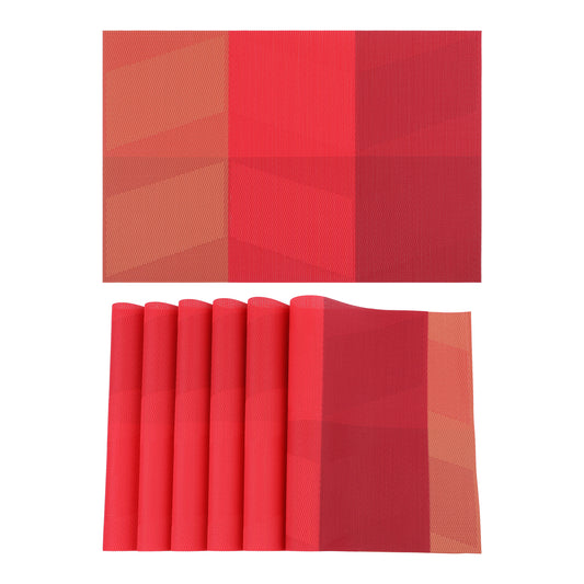 Set of 6 PVC Placemats for Kitchen Dining Table Decor Heat-resistant Wipeable 18*12in
