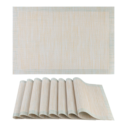 Placemats Set of 8 PVC for Kitchen Dining Table Decor Heat Resistant Wipeable 18*12in