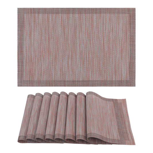 Placemats Set of 8 PVC for Kitchen Dining Table Decor Heat Resistant Wipeable 18*12in