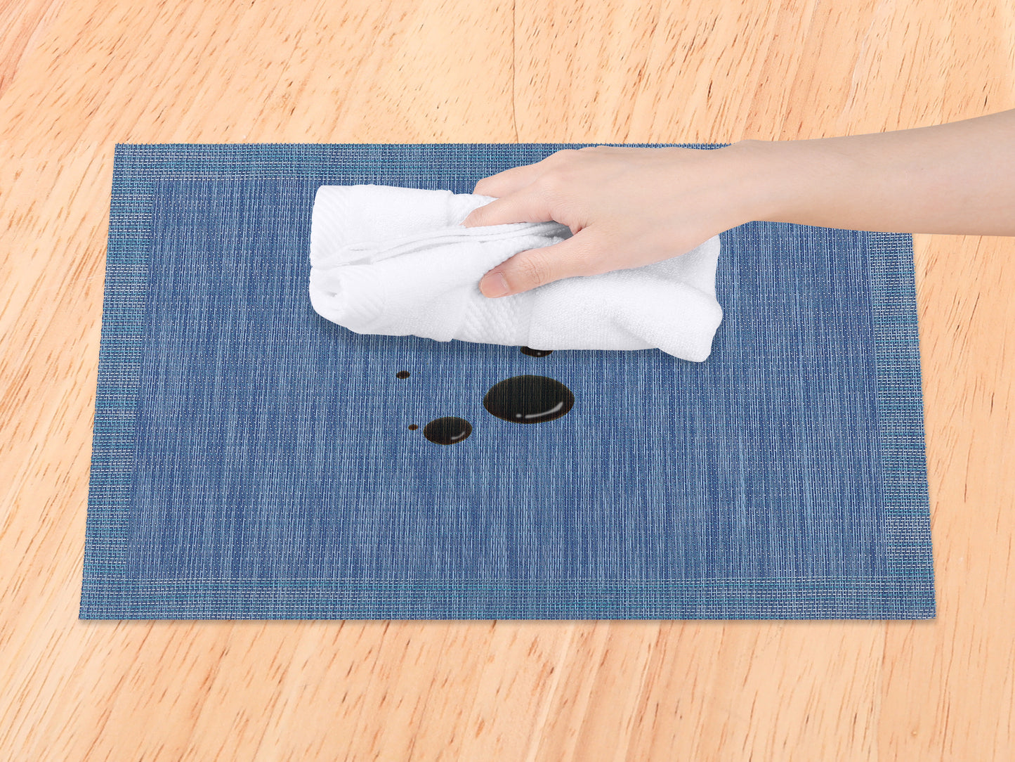 Placemats Set of 8 PVC for Kitchen Dining Table Decor Heat Resistant Wipeable 18*12in