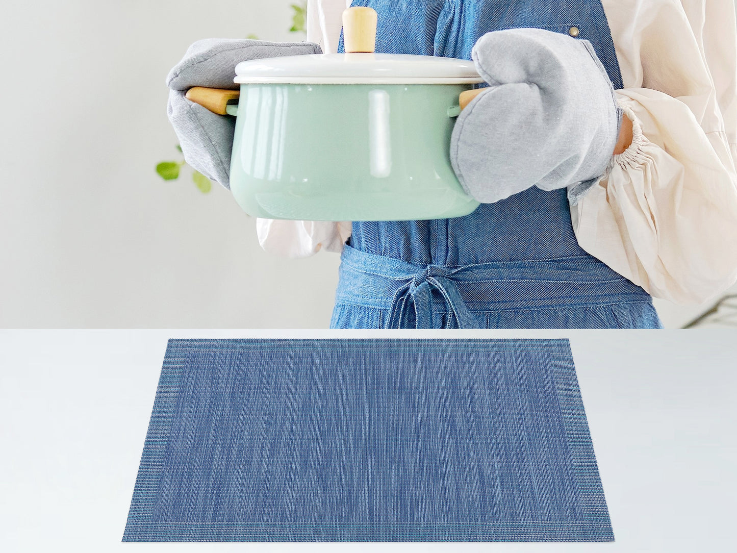Placemats Set of 8 PVC for Kitchen Dining Table Decor Heat Resistant Wipeable 18*12in