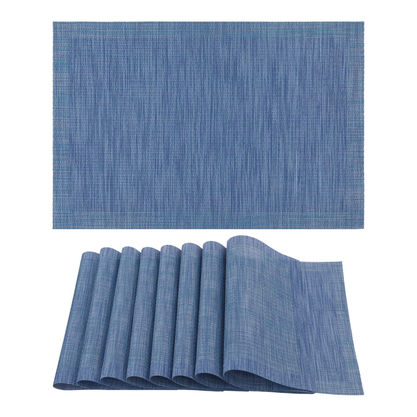 Placemats Set of 8 PVC for Kitchen Dining Table Decor Heat Resistant Wipeable 18*12in