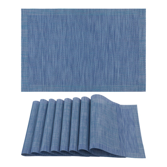 Placemats Set of 8 PVC for Kitchen Dining Table Decor Heat Resistant Wipeable 18*12in