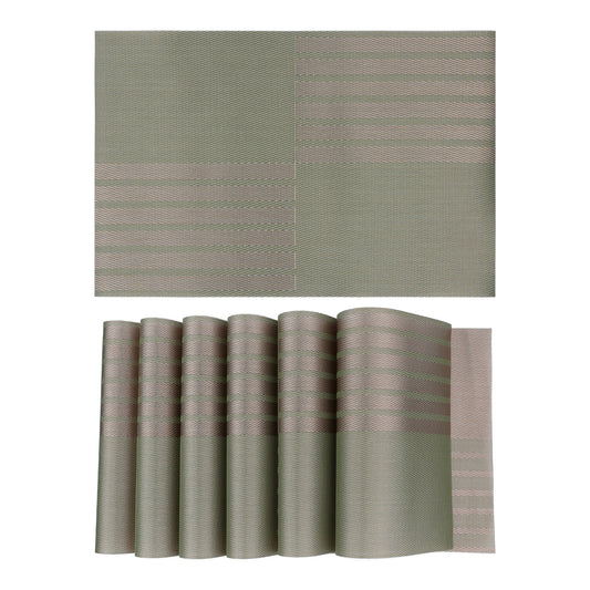 Set of 6 PVC Placemats for Kitchen Dining Table Decor Heat-resistant Wipeable 18*12in