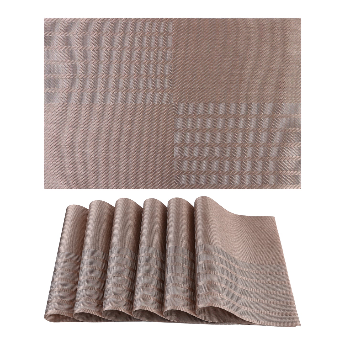Set of 6 PVC Placemats for Kitchen Dining Table Decor Heat-resistant Wipeable 18*12in