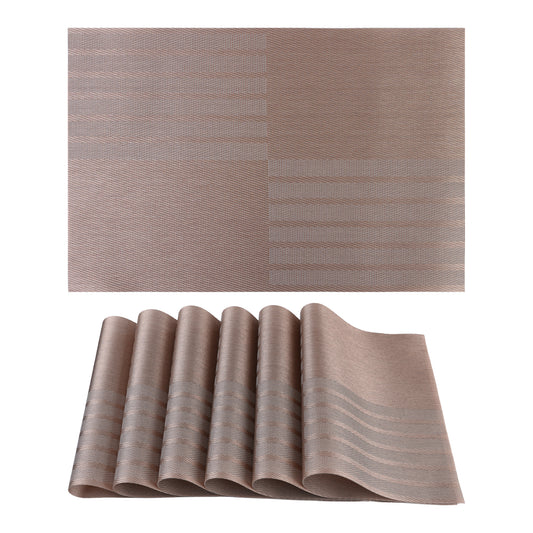 Set of 6 PVC Placemats for Kitchen Dining Table Decor Heat-resistant Wipeable 18*12in