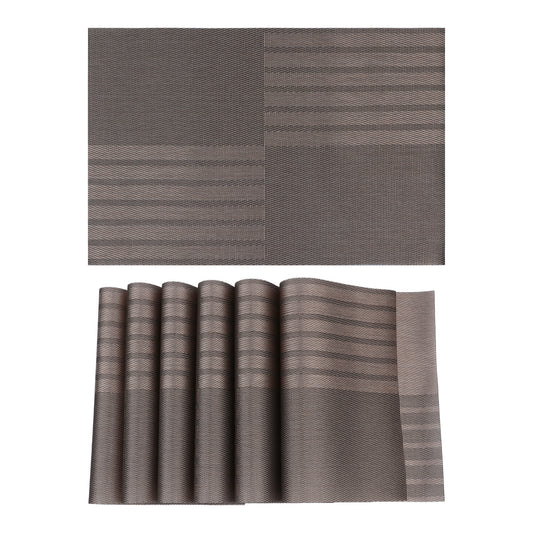 Set of 6 PVC Placemats for Kitchen Dining Table Decor Heat-resistant Wipeable 18*12in