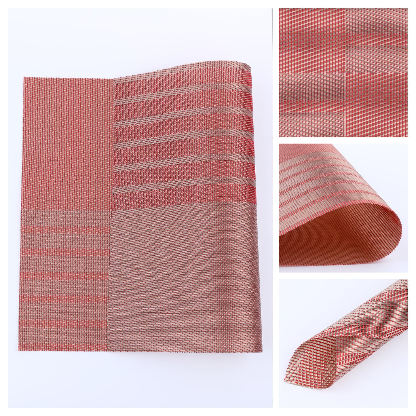Set of 6 PVC Placemats for Kitchen Dining Table Decor Heat-resistant Wipeable 18*12in