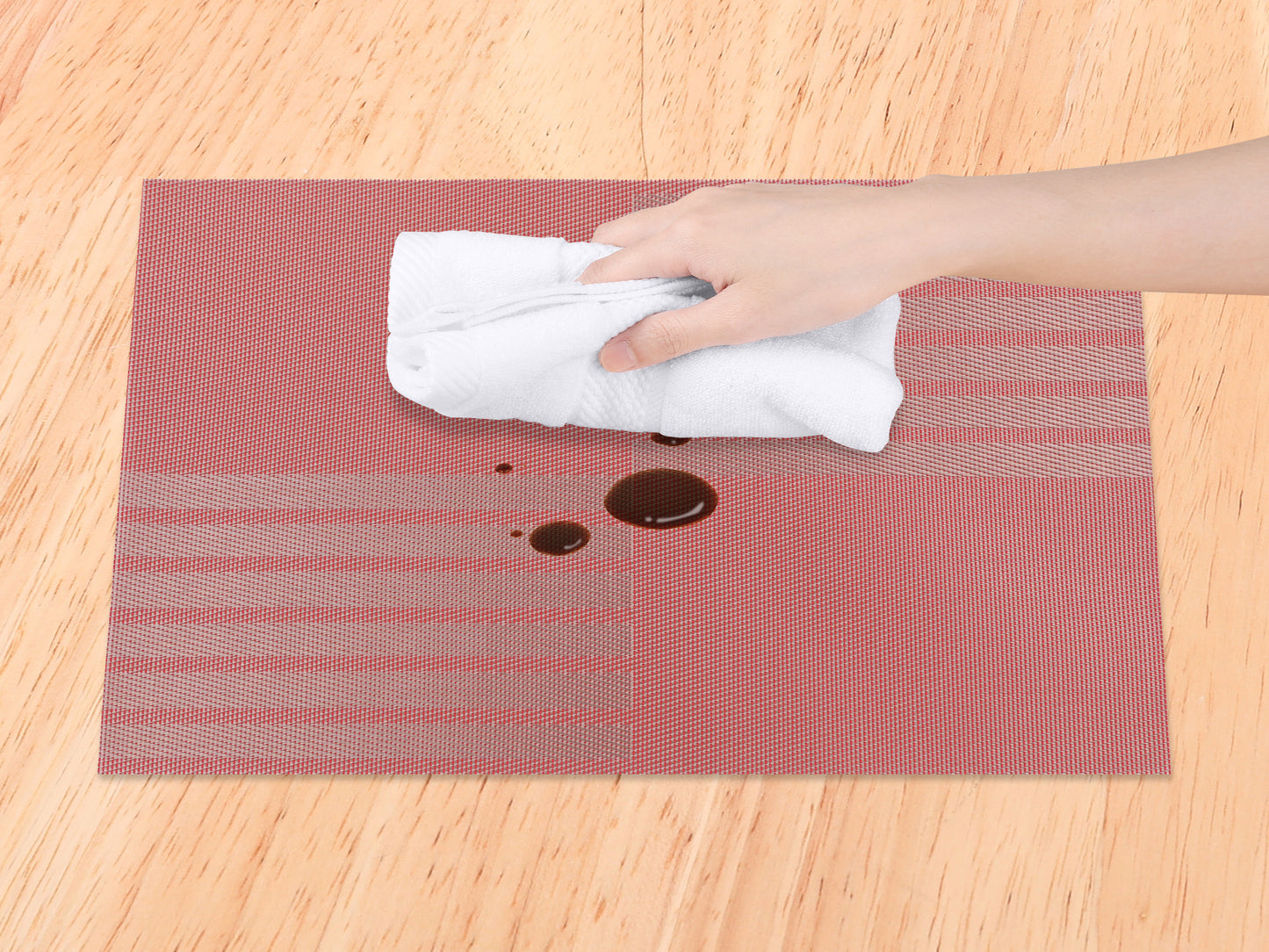 Set of 6 PVC Placemats for Kitchen Dining Table Decor Heat-resistant Wipeable 18*12in
