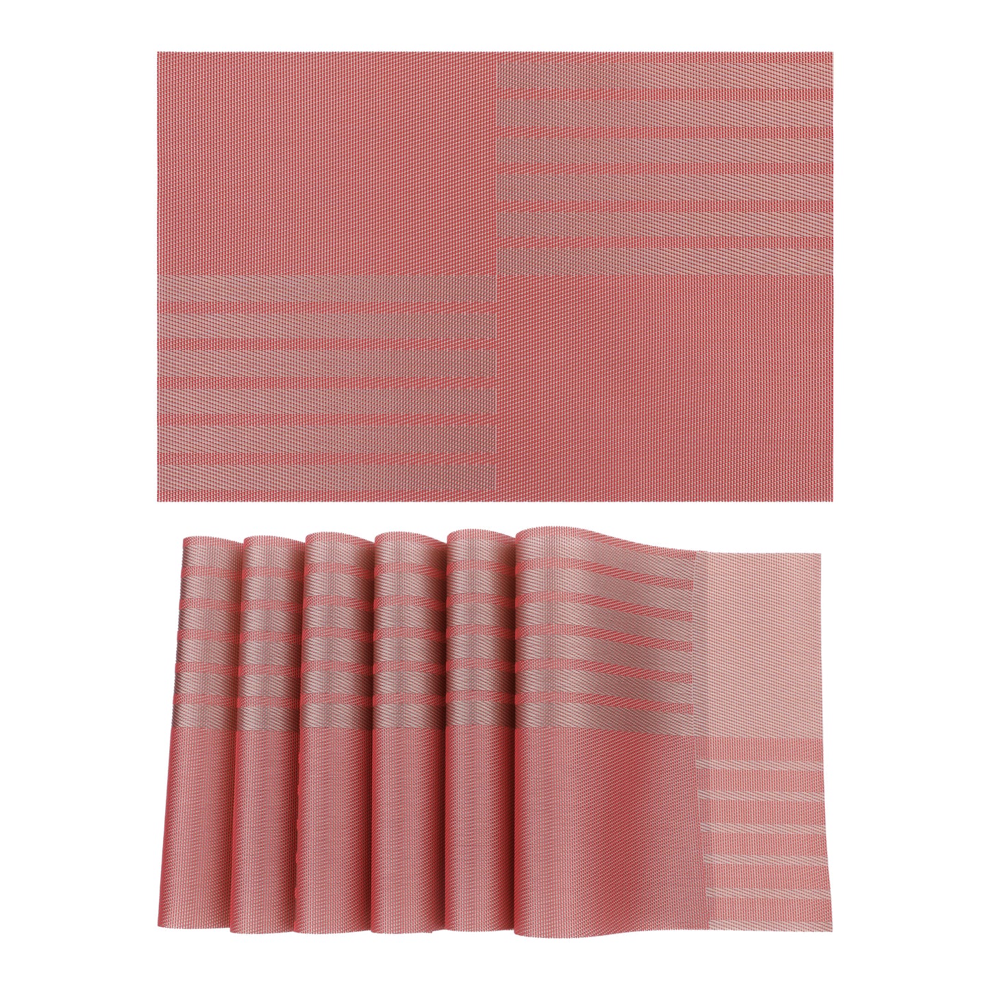 Set of 6 PVC Placemats for Kitchen Dining Table Decor Heat-resistant Wipeable 18*12in
