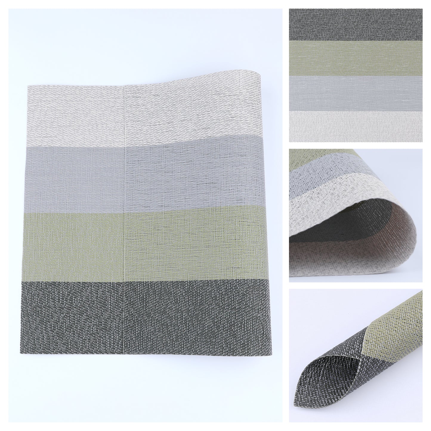 Placemats Set of 6 Rectangle PVC for Kitchen Dining Table Decor Heat Resistant 18*12in