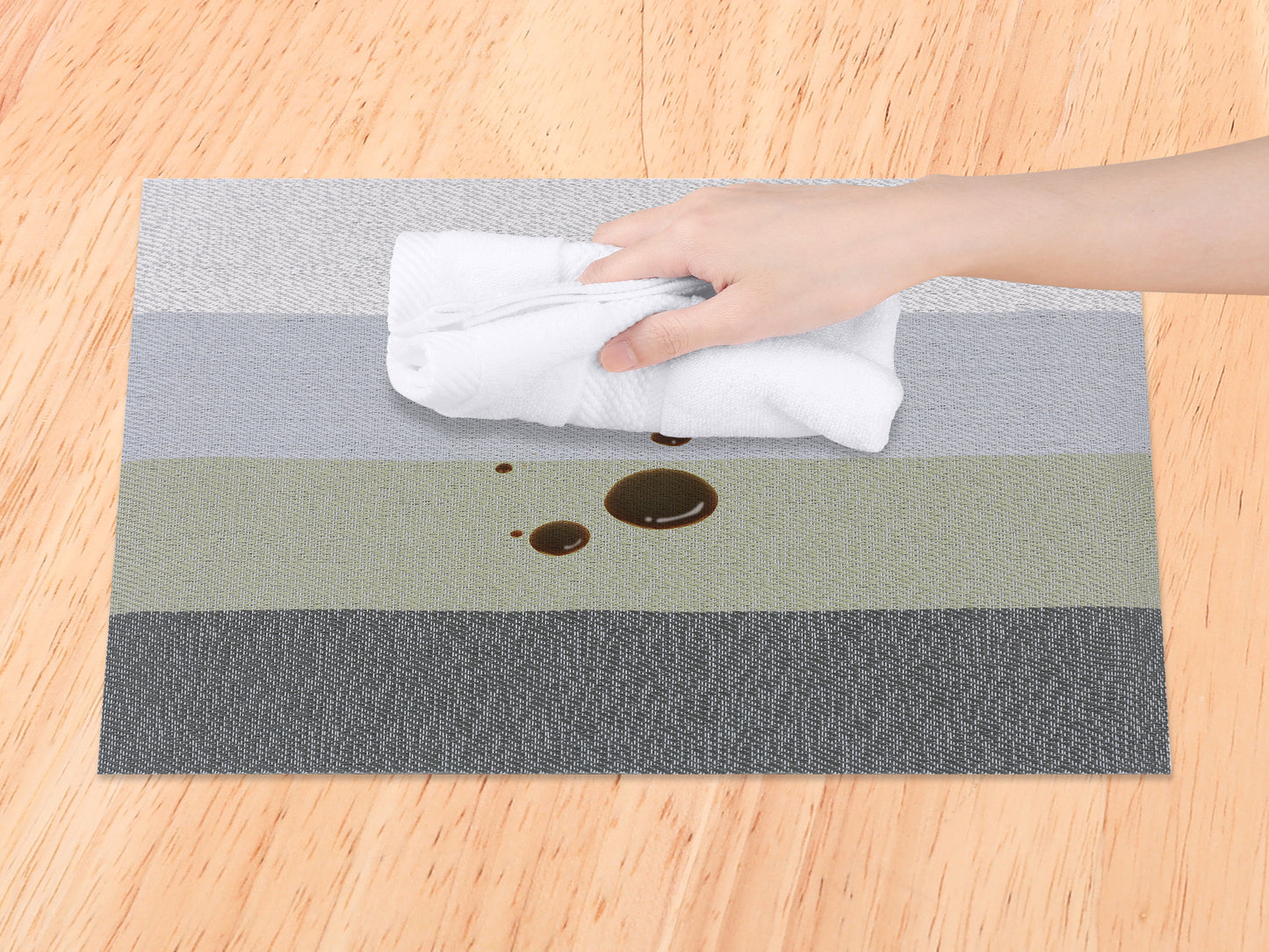 Placemats Set of 6 Rectangle PVC for Kitchen Dining Table Decor Heat Resistant 18*12in