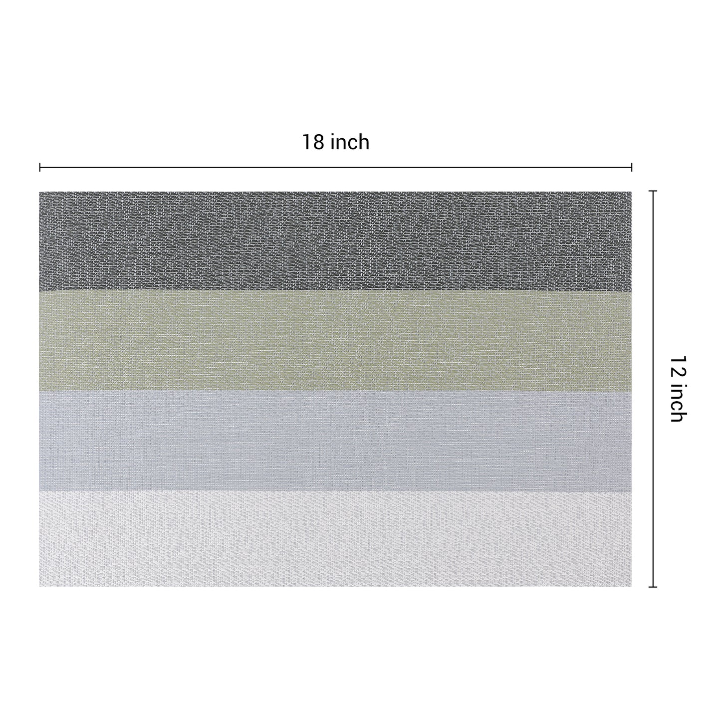Placemats Set of 6 Rectangle PVC for Kitchen Dining Table Decor Heat Resistant 18*12in