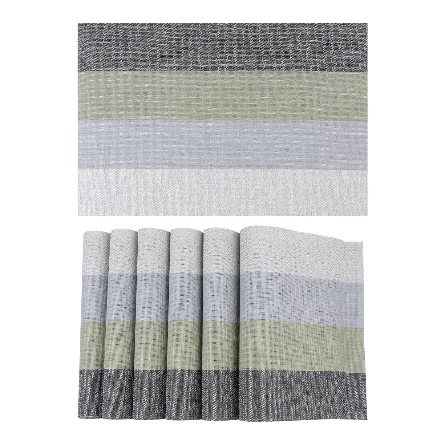 Placemats Set of 6 Rectangle PVC for Kitchen Dining Table Decor Heat Resistant 18*12in