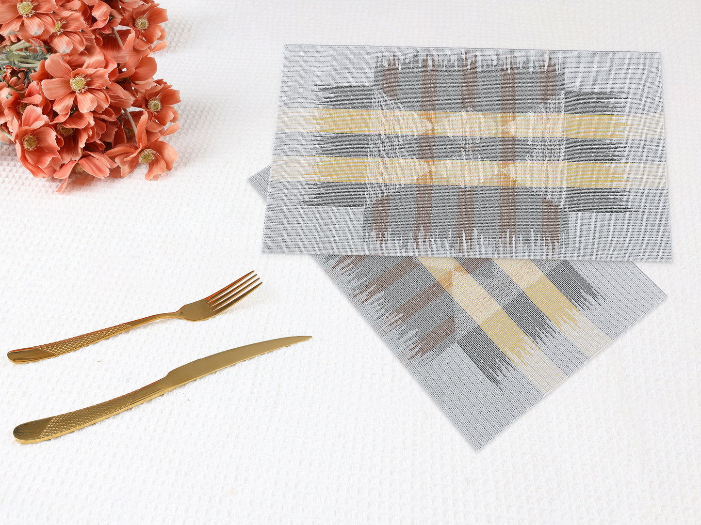 Juego de 6 manteles individuales estampados para decoración de mesa de comedor, para interior y exterior, lavables, 45,7 x 30,5 cm