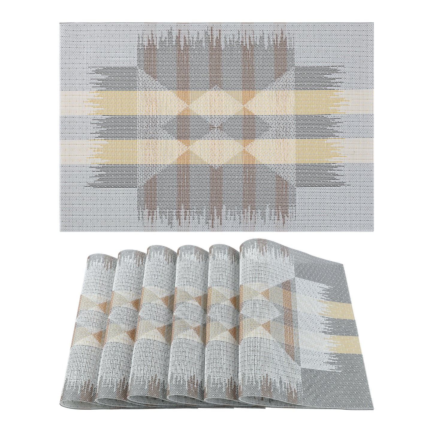 Juego de 6 manteles individuales estampados para decoración de mesa de comedor, para interior y exterior, lavables, 45,7 x 30,5 cm
