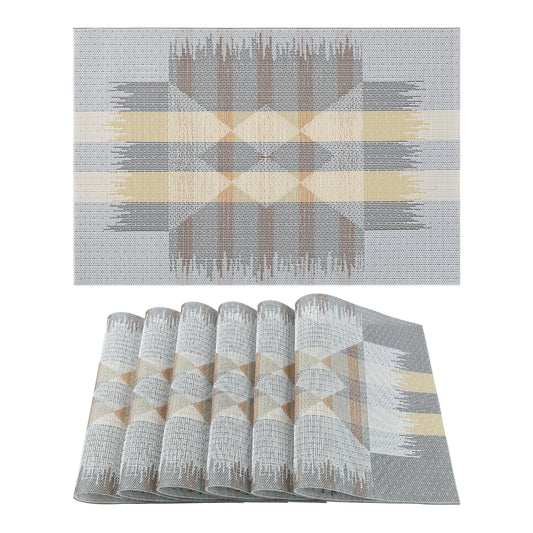 Placemats Set of 6 Print for Dining Table Decor Indoor Outdoor Washable 18*12in