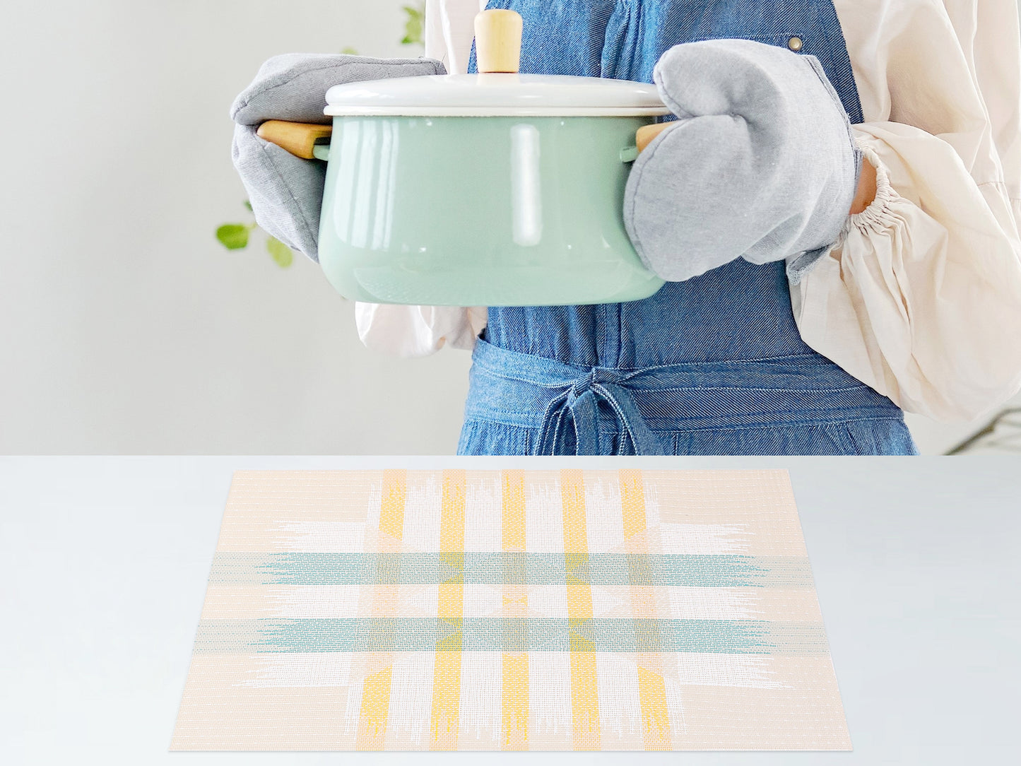 Juego de 6 manteles individuales estampados para decoración de mesa de comedor, para interior y exterior, lavables, 45,7 x 30,5 cm
