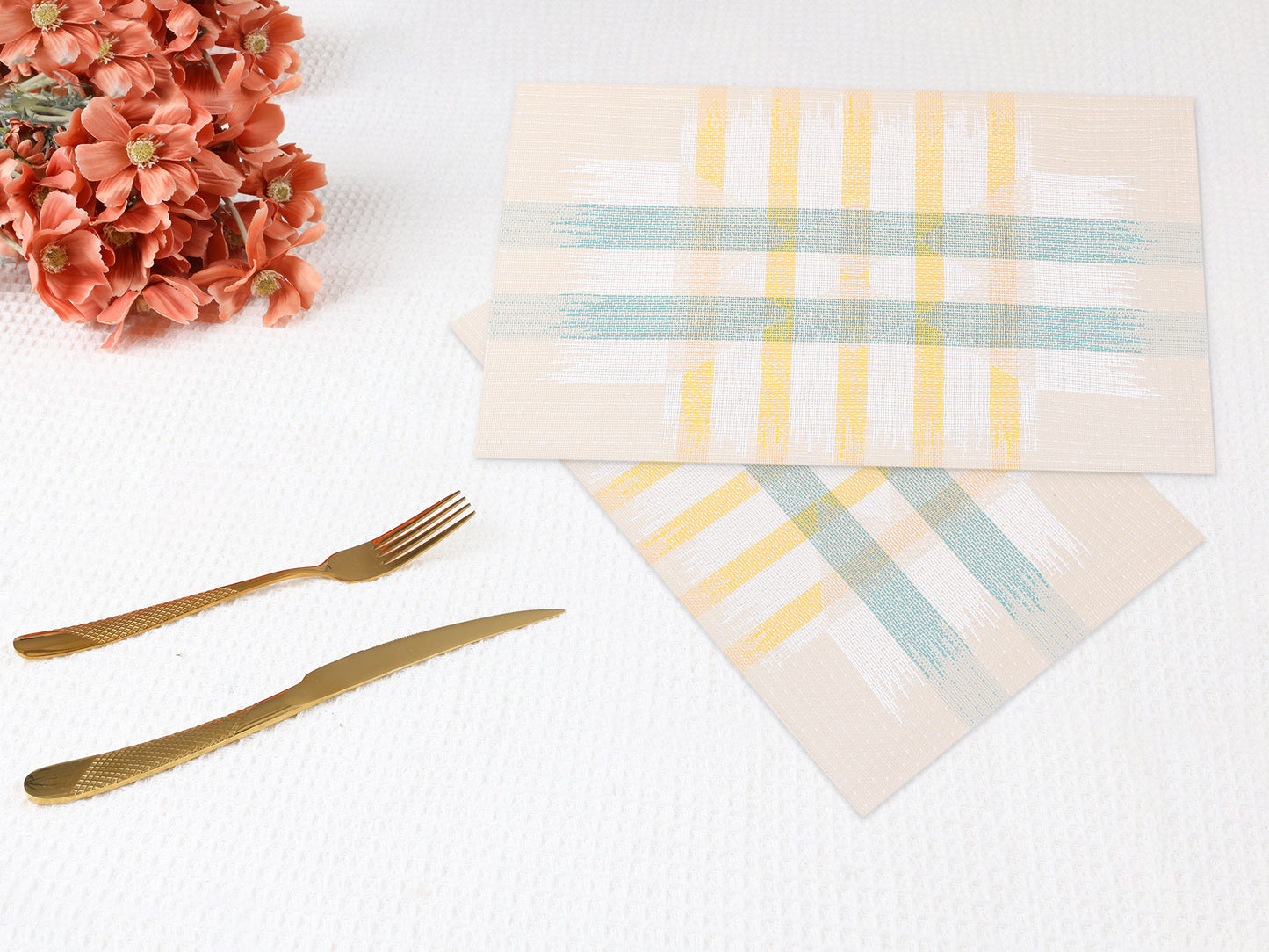 Juego de 6 manteles individuales estampados para decoración de mesa de comedor, para interior y exterior, lavables, 45,7 x 30,5 cm