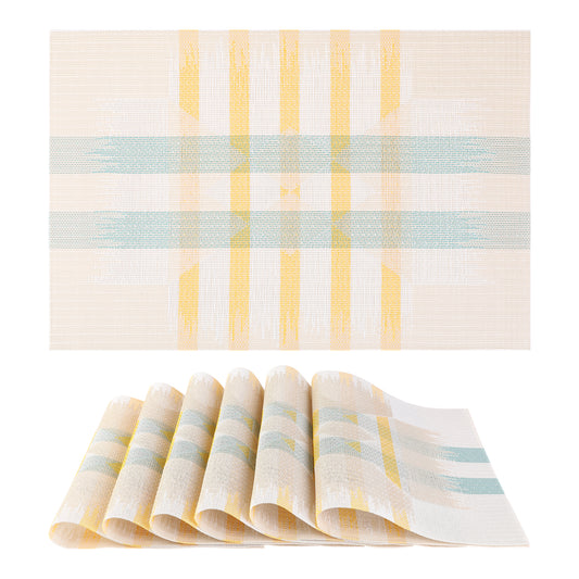 Placemats Set of 6 Print for Dining Table Decor Indoor Outdoor Washable 18*12in