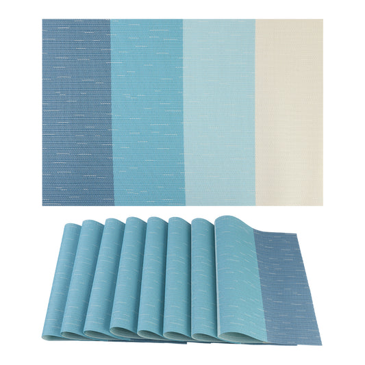 Placemats Set of 8 PVC for Dining Table Decor Indoor Outdoor Wipe Clean 18*12in