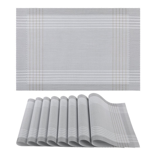 Placemats Set of 8 for Dining Table Decor Indoor Outdoor Wipe Clean 18*12in