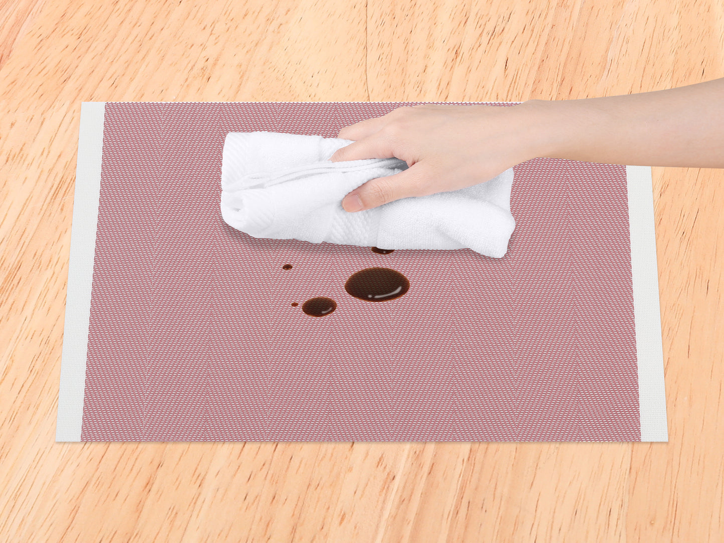 Placemats Set of 6 PVC for Kitchen Dining Table Decor Washable Heat Resistant 18*12in