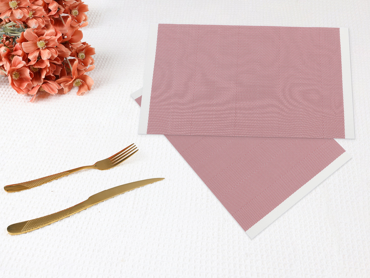 Placemats Set of 6 PVC for Kitchen Dining Table Decor Washable Heat Resistant 18*12in