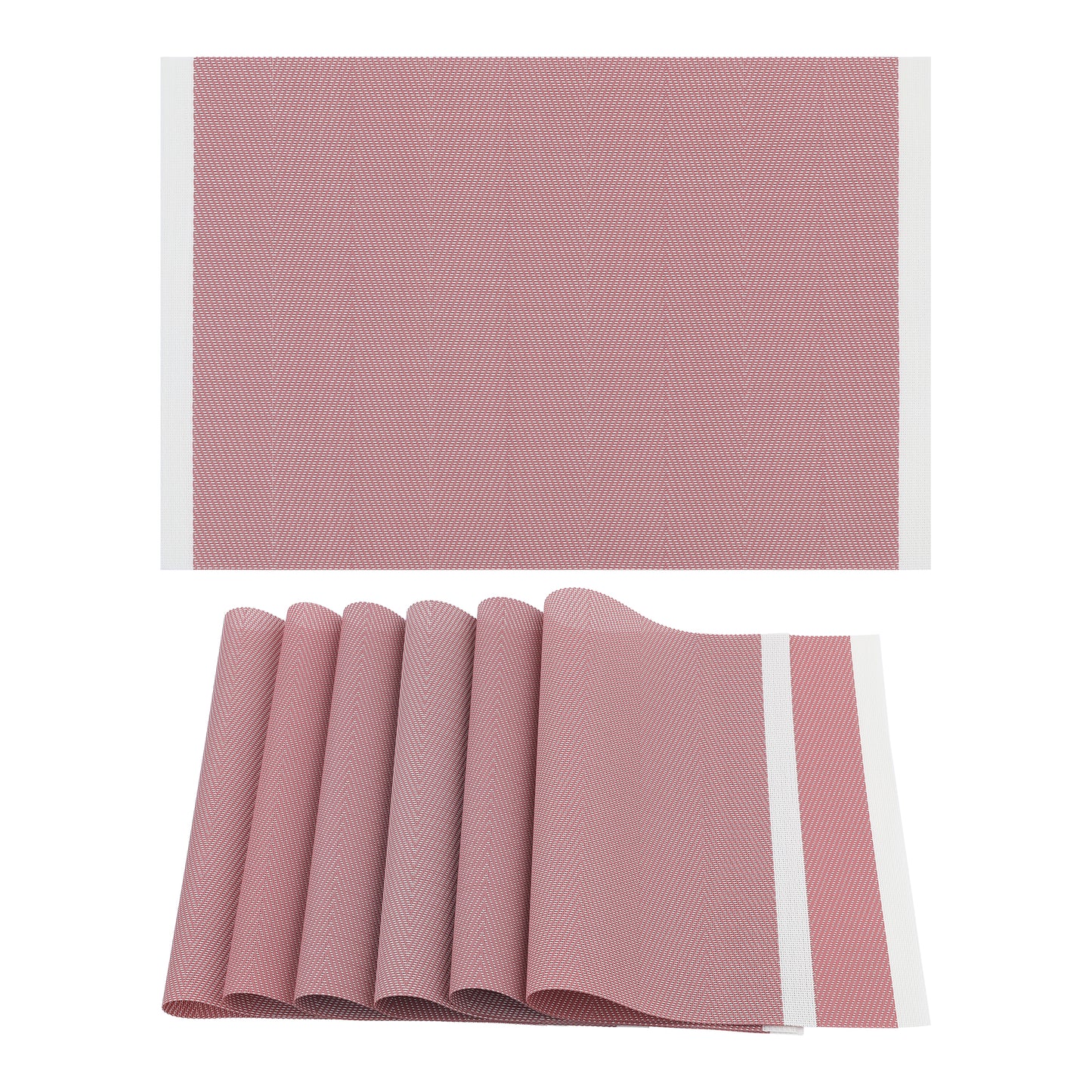 Placemats Set of 6 PVC for Kitchen Dining Table Decor Washable Heat Resistant 18*12in