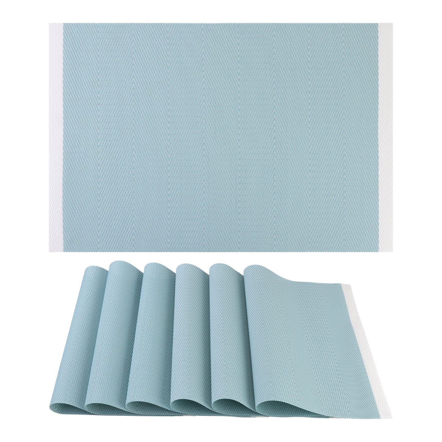 Placemats Set of 6 PVC for Kitchen Dining Table Decor Washable Heat Resistant 18*12in