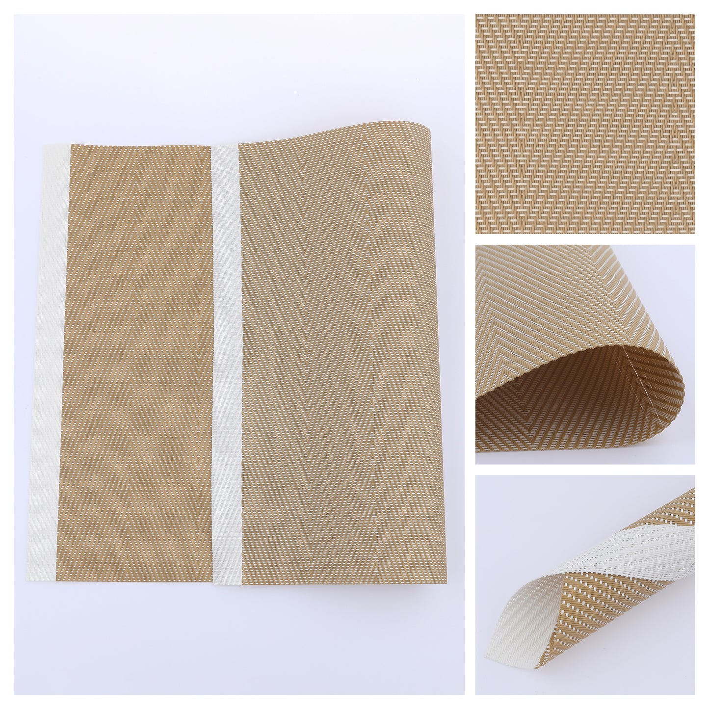 Placemats Set of 6 PVC for Kitchen Dining Table Decor Washable Heat Resistant 18*12in