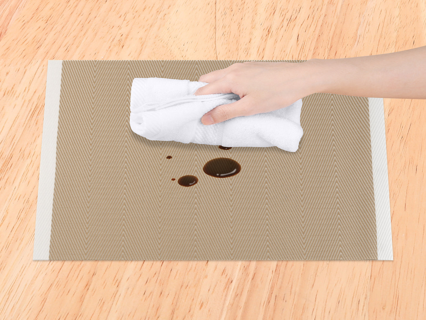 Placemats Set of 6 PVC for Kitchen Dining Table Decor Washable Heat Resistant 18*12in