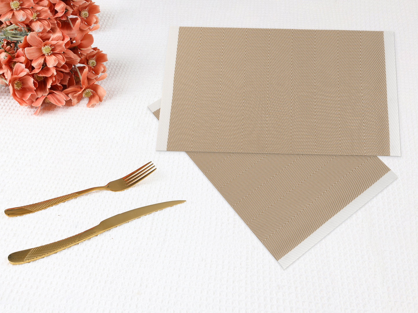 Placemats Set of 6 PVC for Kitchen Dining Table Decor Washable Heat Resistant 18*12in
